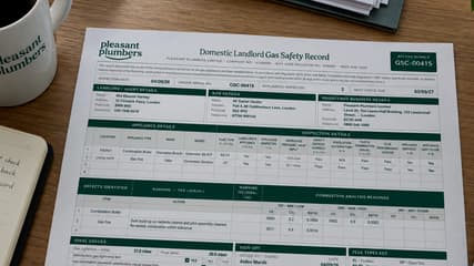 A Pleasant Plumbers Domestic Landlord Gas Safety Record