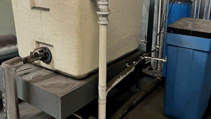GRP break tank and water softener installation